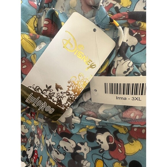 NWT LulaRoe x Disney Mickey Mouse Irma Tunic Top Short Sleeve Plus Size 3XL - Picture 14 of 15